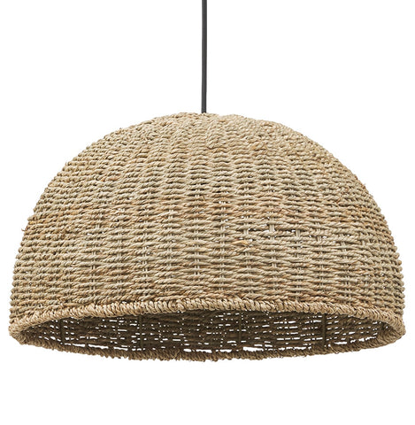 Natural-colored pendant lamp 'ATLANTICO' in sea grass