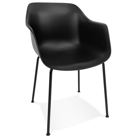 Black indoor/outdoor chair 'BACHO' with armrests