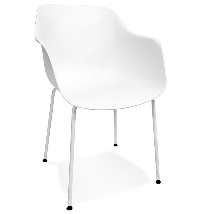 White indoor/outdoor chair 'BACHO' with armrests