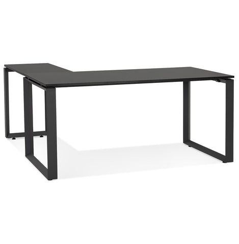 Design corner desk 'BAKUS' of black wood and metal - 160 cm