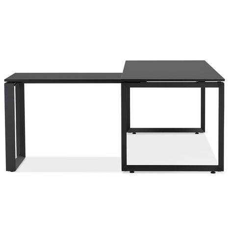 Design corner desk 'BAKUS' of black wood and metal - 160 cm