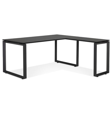 Design corner desk 'BAKUS' of black wood and metal - 160 cm