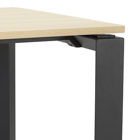 Design hoekbureau 'BAKUS' van naturel afgewerkt hout en zwart metaal - 160 cm