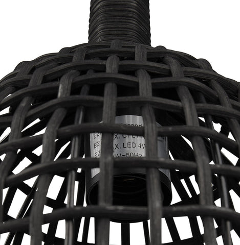 Black rattan hanging lamp 'BENDITO