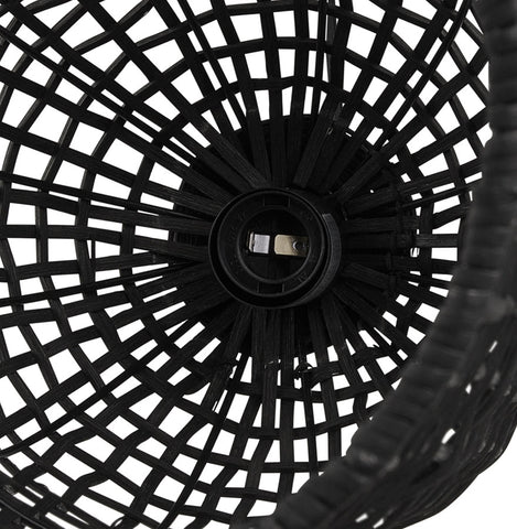 Black rattan hanging lamp 'BENDITO