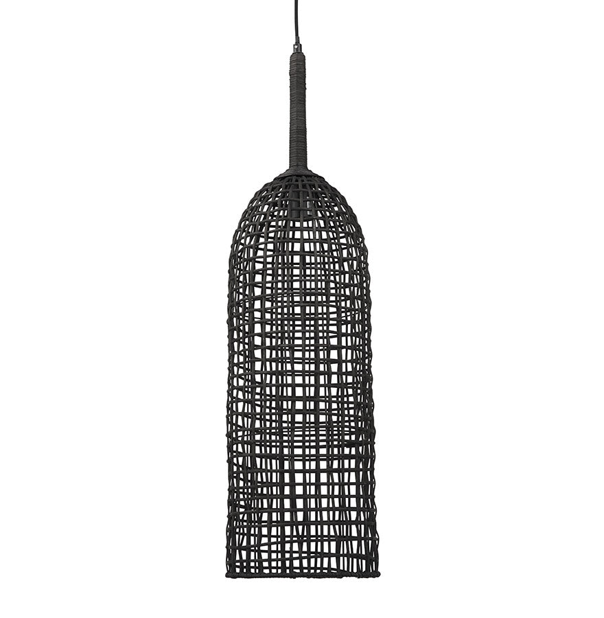 Black rattan hanging lamp 'BENDITO