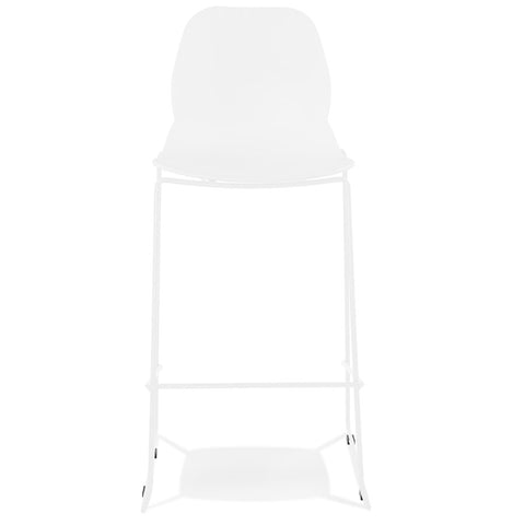 Stackable design bar stool 'BERLIN' white with white metal base