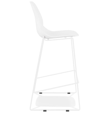 Stackable design bar stool 'BERLIN' white with white metal base