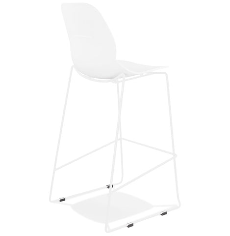 Stackable design bar stool 'BERLIN' white with white metal base