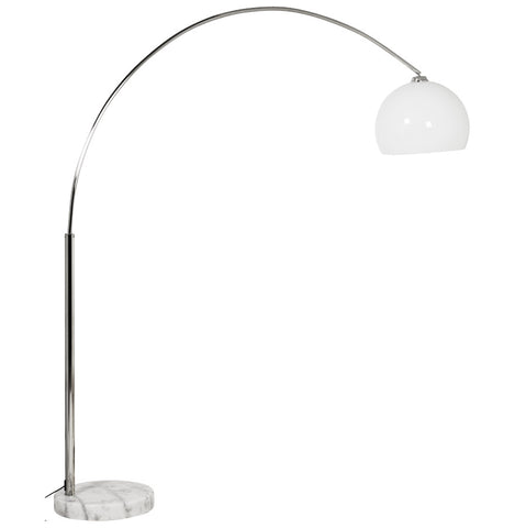 Arched design lamp 'BIG BOW XL' with white lampshade