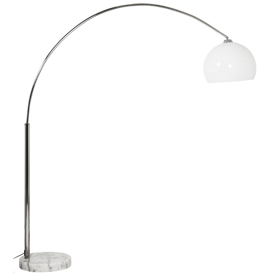 Arched design lamp 'BIG BOW XL' with white lampshade