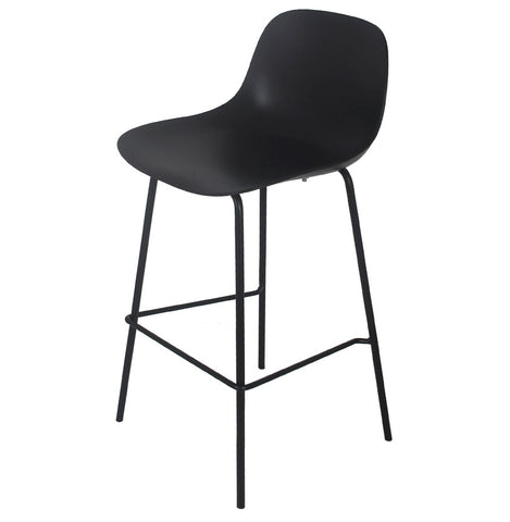 Black bar stool 'GRANO' for indoor/outdoor use