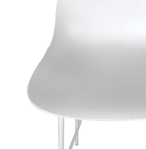 Mid-height white stool 'GRANO MINI' for indoor/outdoor use