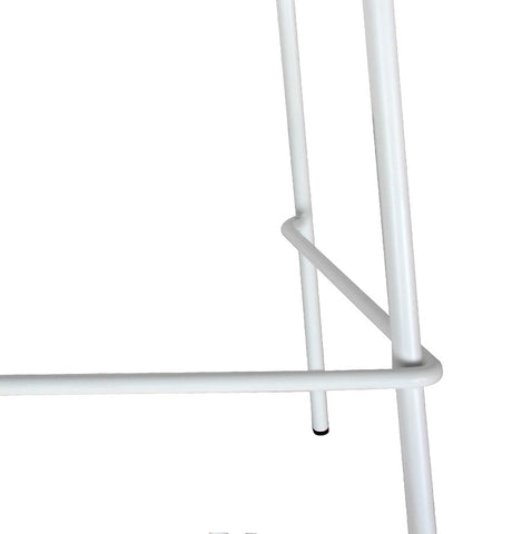 Mid-height white stool 'GRANO MINI' for indoor/outdoor use