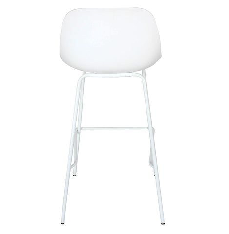 Mid-height white stool 'GRANO MINI' for indoor/outdoor use