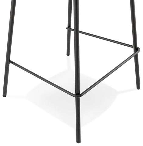 Black fabric half-high stool 'BULMA MINI' with black metal legs