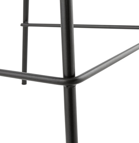 Black fabric half-high stool 'BULMA MINI' with black metal legs