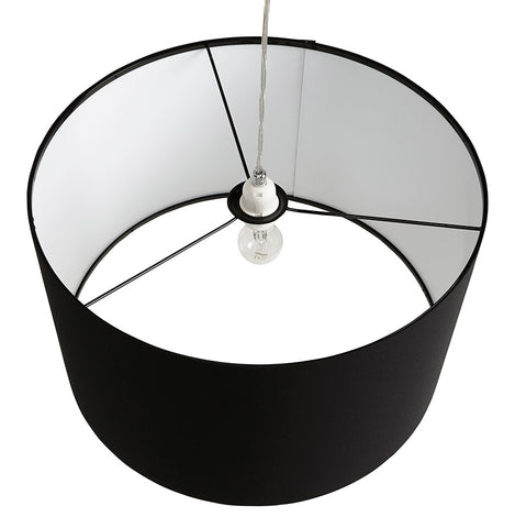 Round pendant lamp 'BUNGEE' with black shade