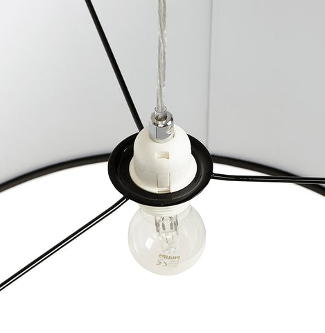 Round pendant lamp 'BUNGEE' with black shade