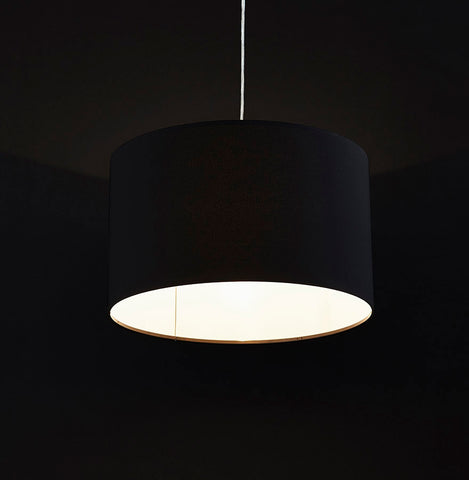 Round pendant lamp 'BUNGEE' with black shade