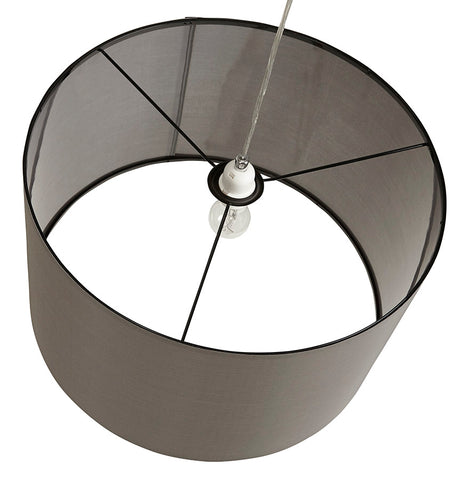 Round pendant lamp 'BUNGEE' with gray shade