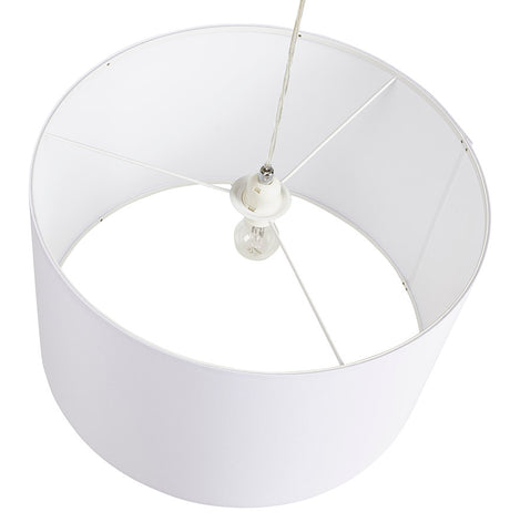 Round pendant lamp 'BUNGEE' with white lampshade