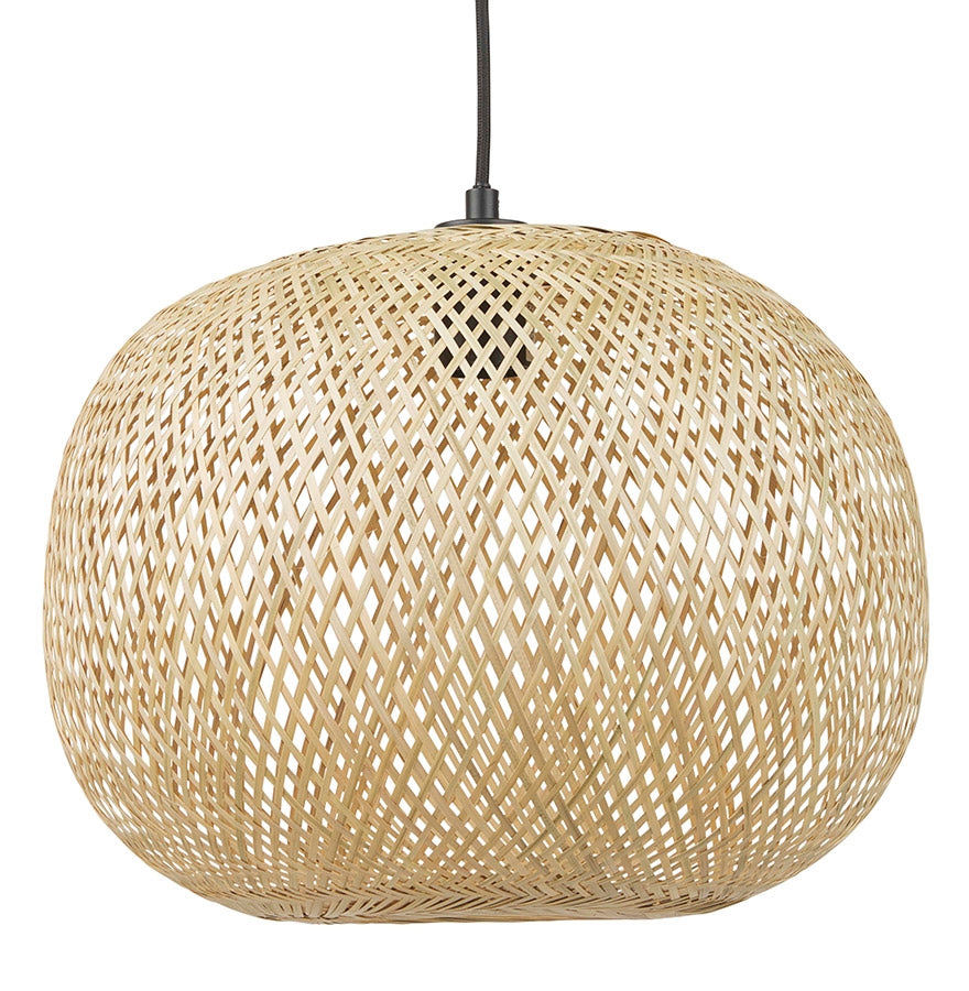 Ronde hanglamp 'CASIMIRA MINI' van natuurlijk bamboe