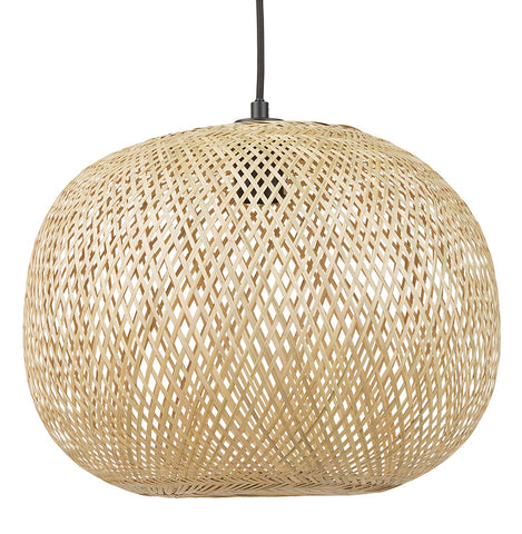 Ronde hanglamp 'CASIMIRA MINI' van natuurlijk bamboe