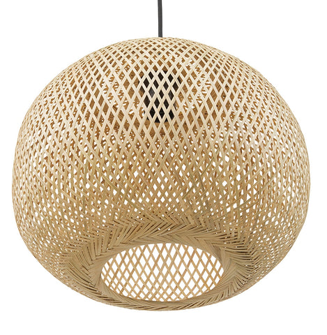 Ronde hanglamp 'CASIMIRA MINI' van natuurlijk bamboe