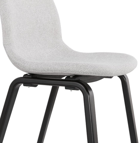 Dining chair 'CELTIK' in light grey fabric and black wooden legs