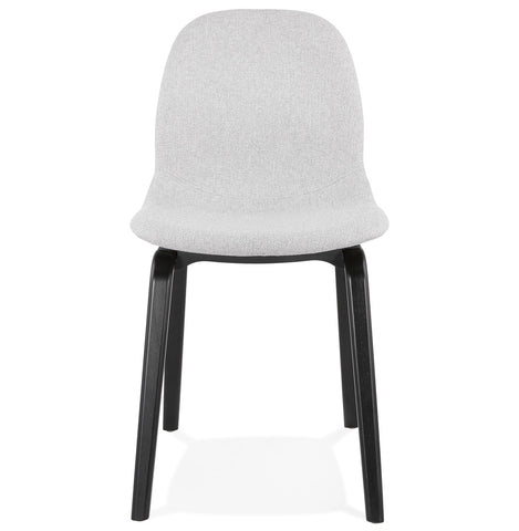 Dining chair 'CELTIK' in light grey fabric and black wooden legs