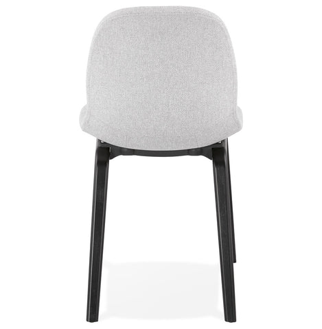 Dining chair 'CELTIK' in light grey fabric and black wooden legs