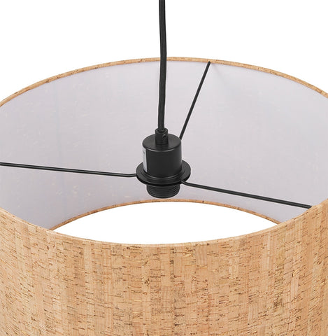 Round pendant lamp 'CINTIO' made of cork