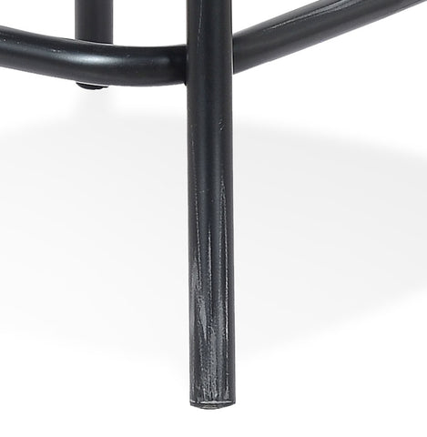 Black bar stool with weathered walnut effect 'COTTAGE'