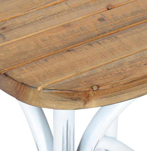 Houten barkruk met verweerd walnoteneffect 'COTTAGE'
