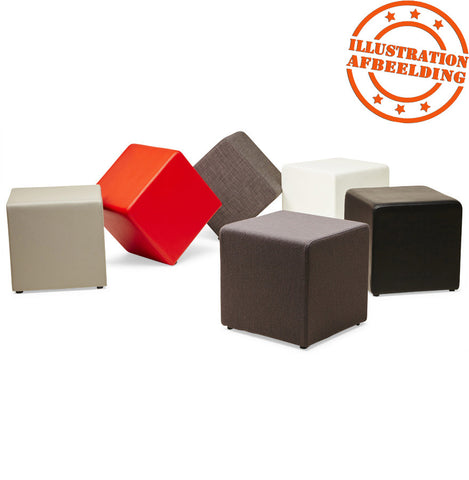 Footstool 'CUBE' in red imitation leather