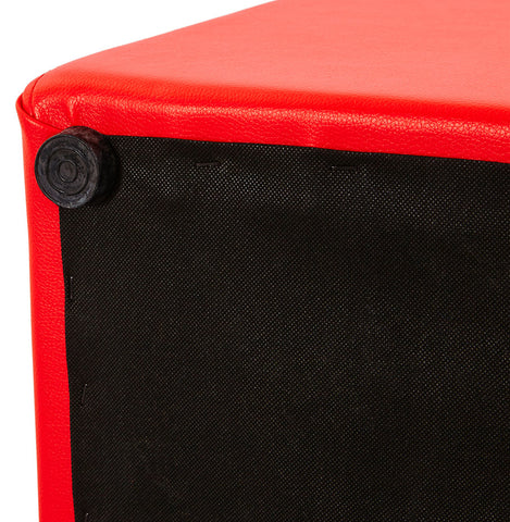 Footstool 'CUBE' in red imitation leather