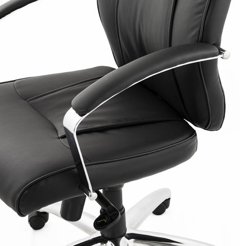 Design desk chair 'DATA' in black artificial leather