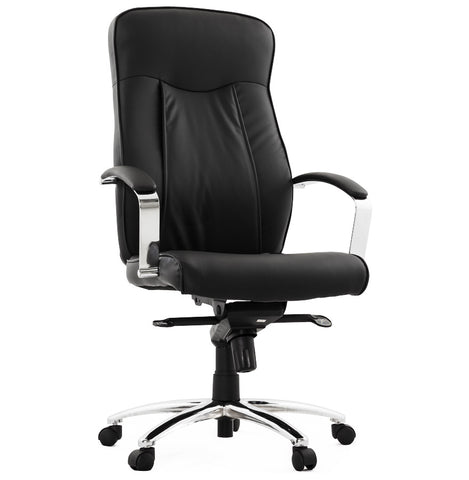 Design desk chair 'DATA' in black artificial leather