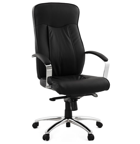 Design desk chair 'DATA' in black artificial leather