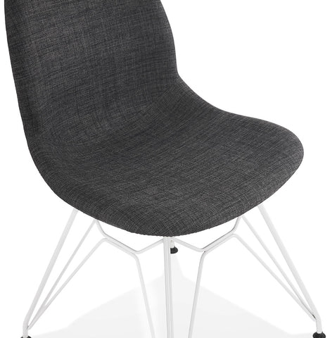 Design chair 'DECLIK' dark gray with white metal legs