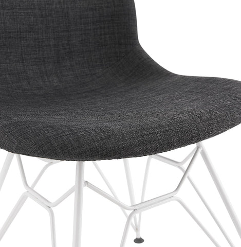 Design chair 'DECLIK' dark gray with white metal legs