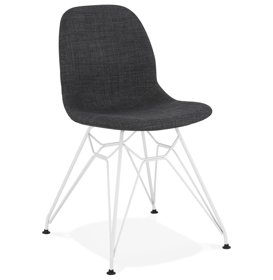 Design chair 'DECLIK' dark gray with white metal legs