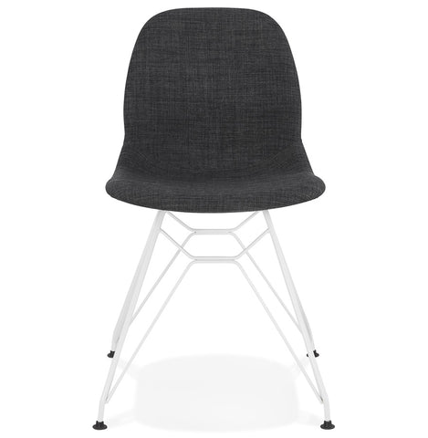 Design chair 'DECLIK' dark gray with white metal legs