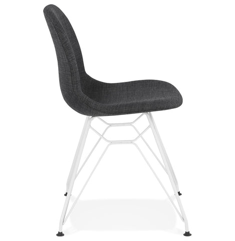 Design chair 'DECLIK' dark gray with white metal legs