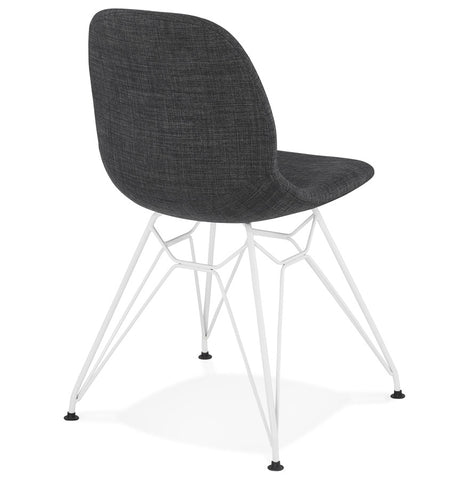 Design chair 'DECLIK' dark gray with white metal legs