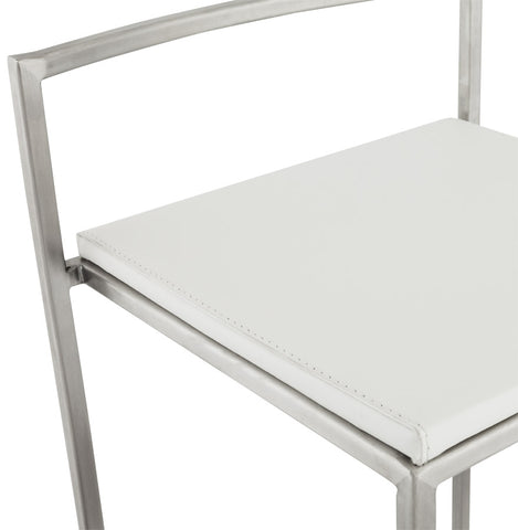 White semi-high design stool 'DISKO MINI' stackable