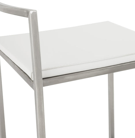 White semi-high design stool 'DISKO MINI' stackable