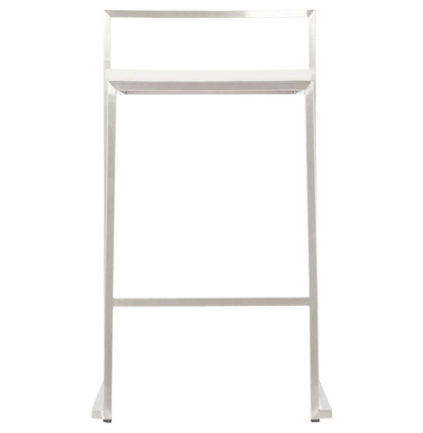 White semi-high design stool 'DISKO MINI' stackable