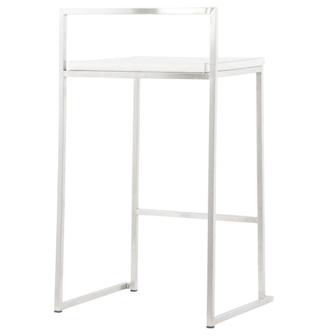 White semi-high design stool 'DISKO MINI' stackable